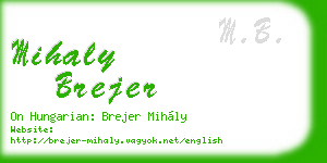 mihaly brejer business card